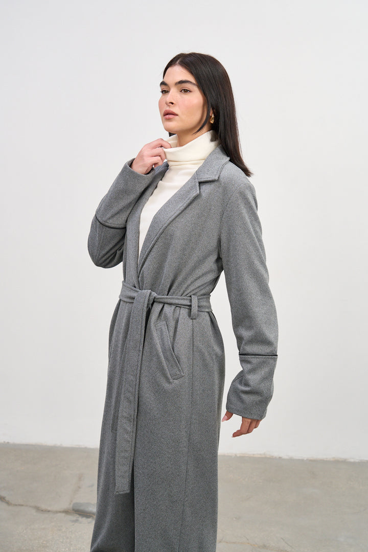 Leon coat | Black And White Tweed