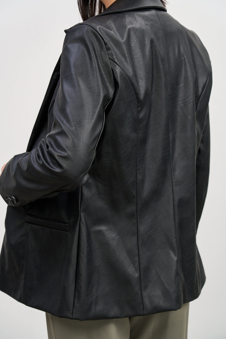 Ella Blazer  | Black Vegan Leather