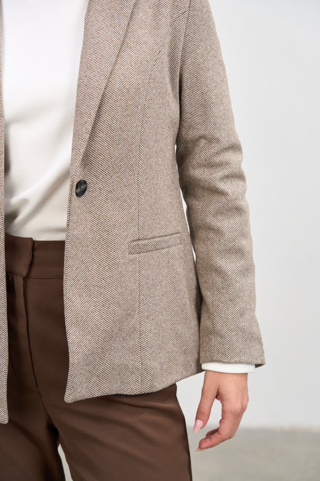 Ella Blazer  | Brown and white tweed