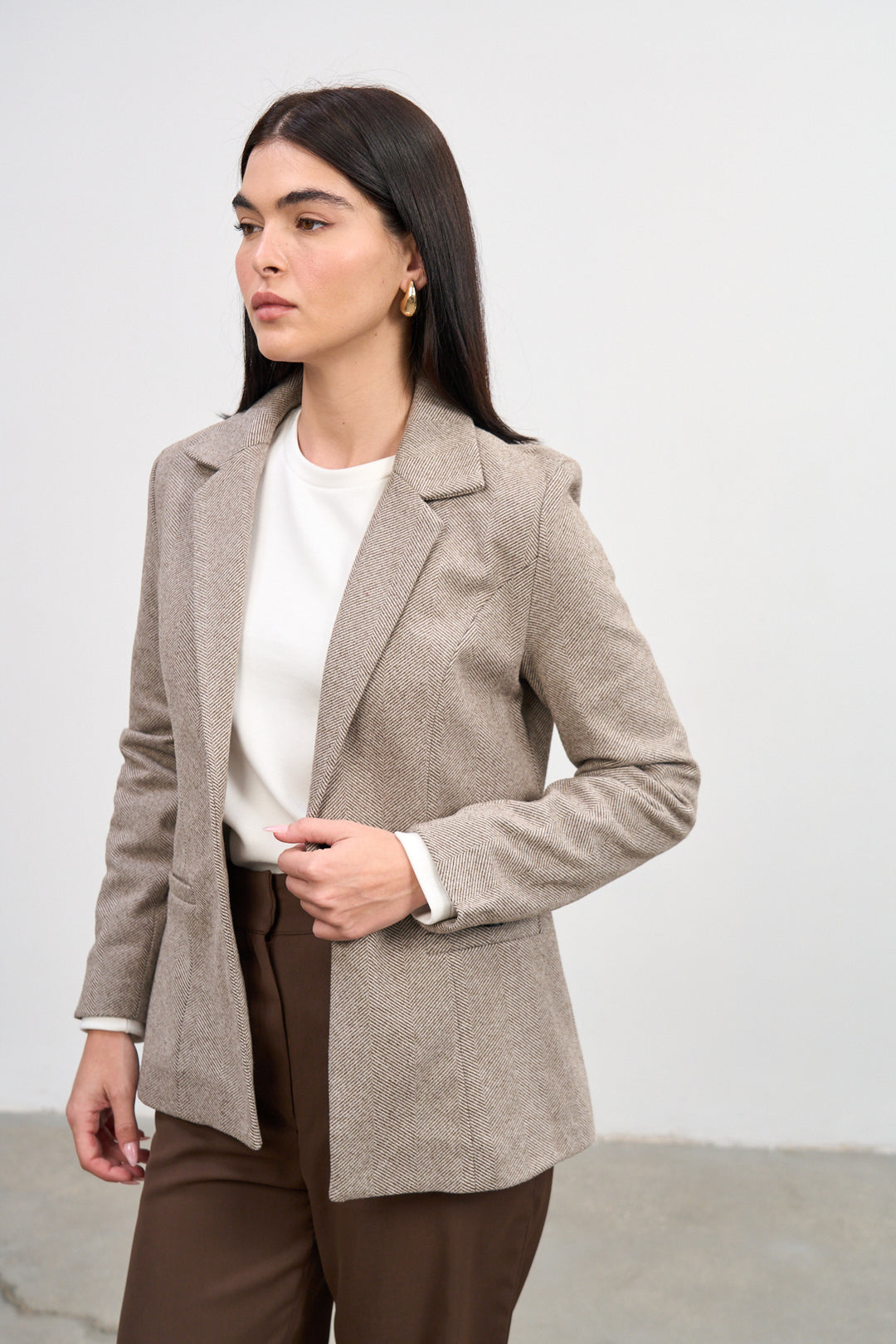 Ella Blazer  | Brown and white tweed