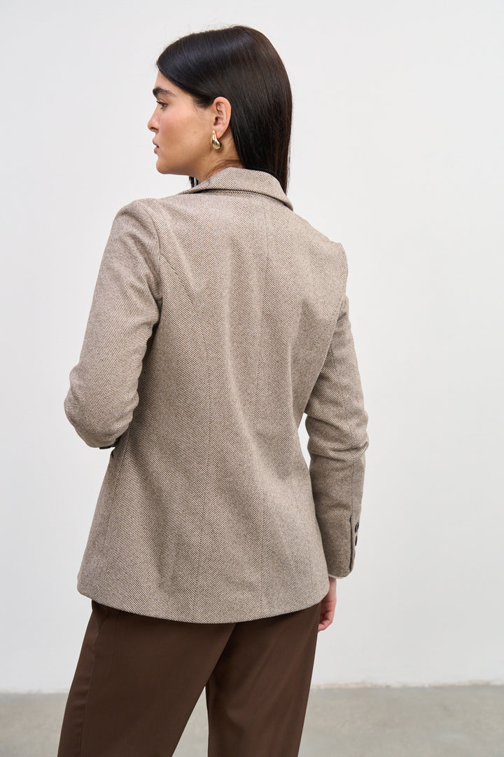 Ella Blazer  | Brown and white tweed