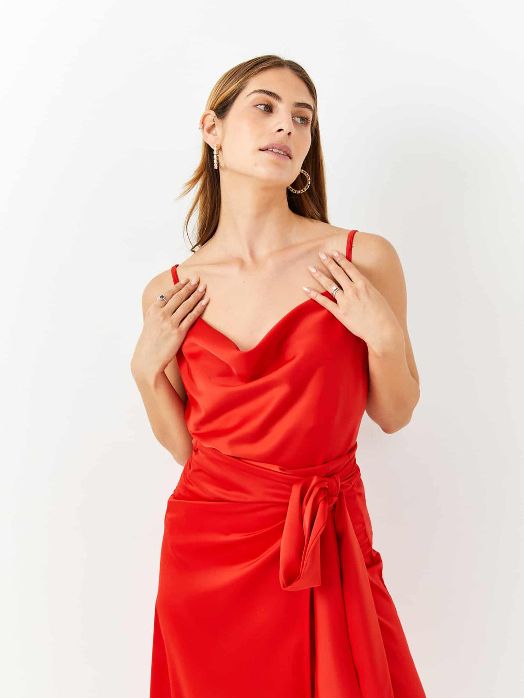 Serena silk top | Red