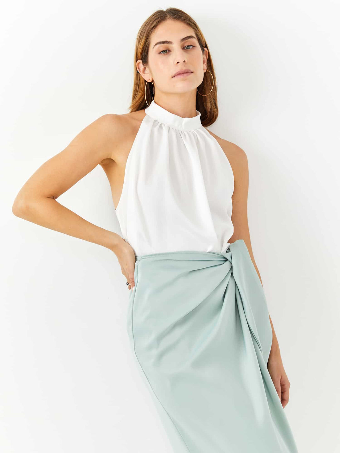 Kamilia wrap skirt | Minte green