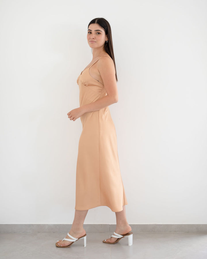 Slip maxi dress | Peach